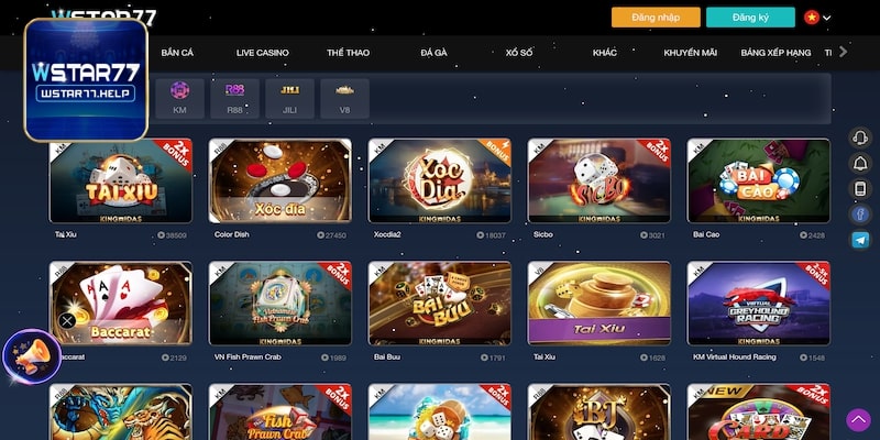 Một số game bài hấp dẫn tại Wstar77