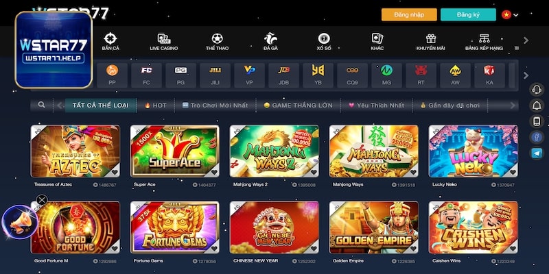 Một số trò chơi nổi bật tại Wstar77